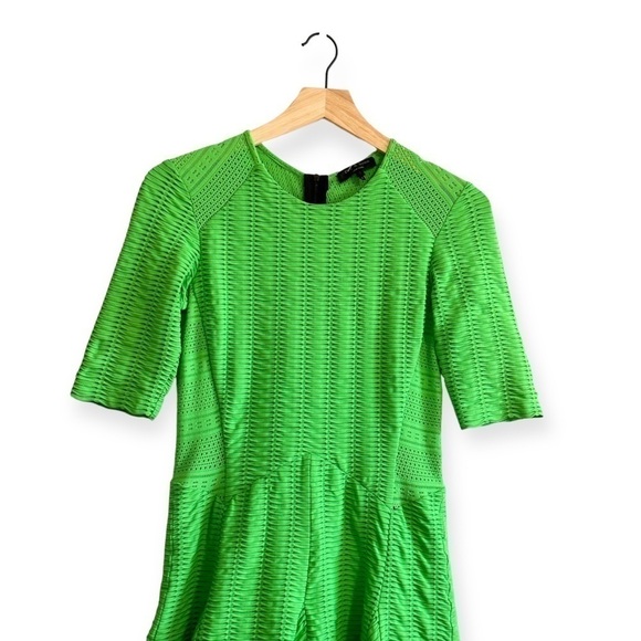 RAG & BONE Green Niki pointelle laddered-jersey fit and flare mini‎ dress SIZE 2 - Picture 3 of 15